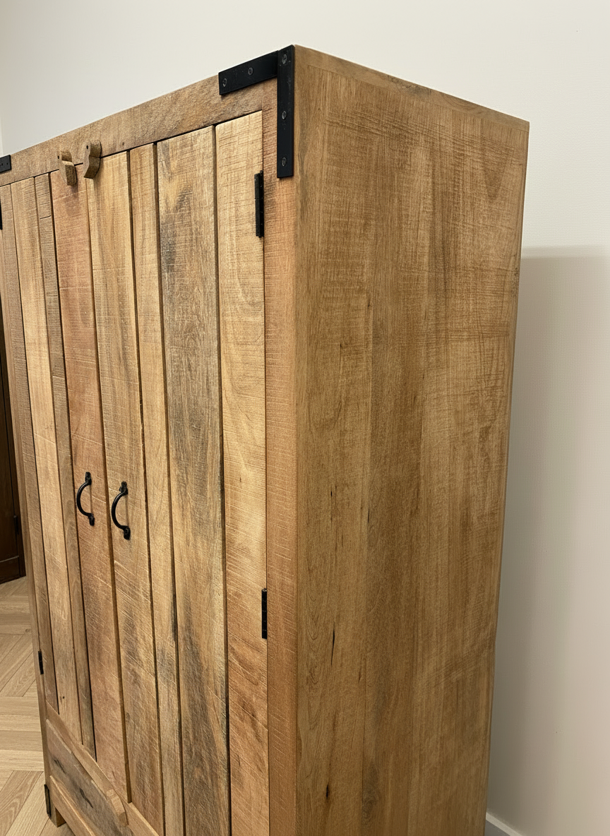 Rustic Wooden Kitchen Pantry Larder storage Cupboard Unit Delivery UK