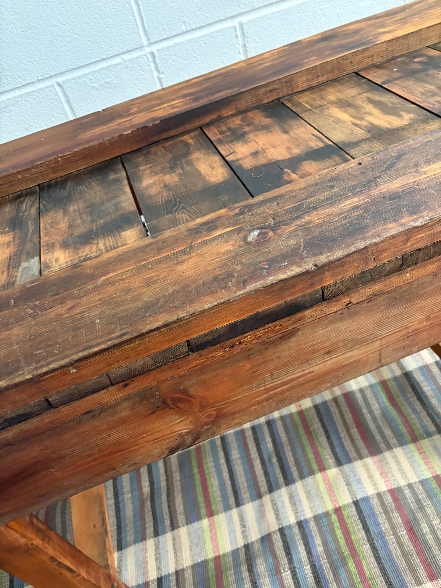 Large Reclaimed Vintage Workbench Chunky Kitchen Island Prep unit Freestanding