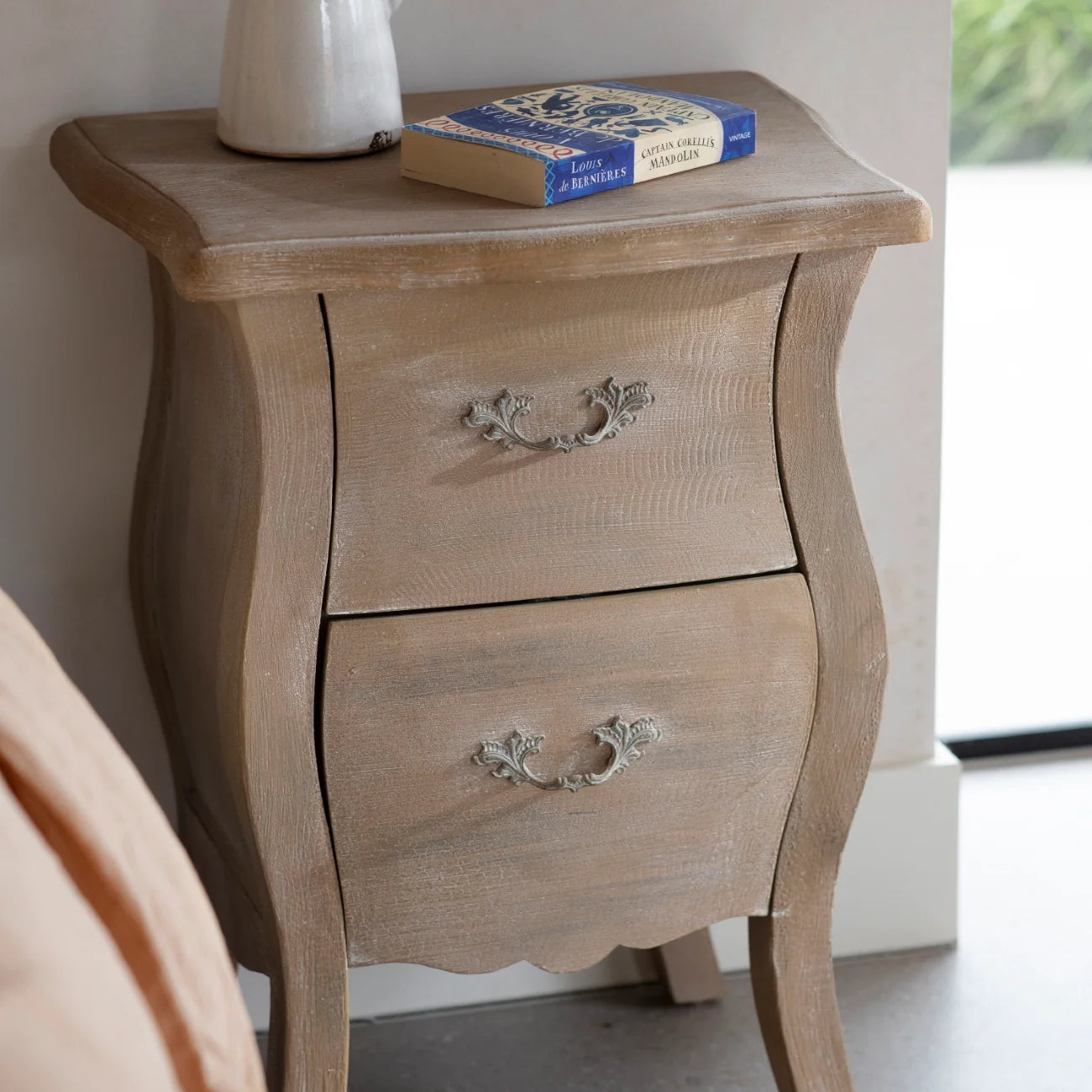 A PAIR Traditional Design Two Drawer Side Tables ~ Bedside Storage