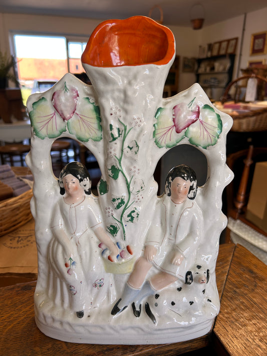 19th Century Staffordshire Flat back spill vase