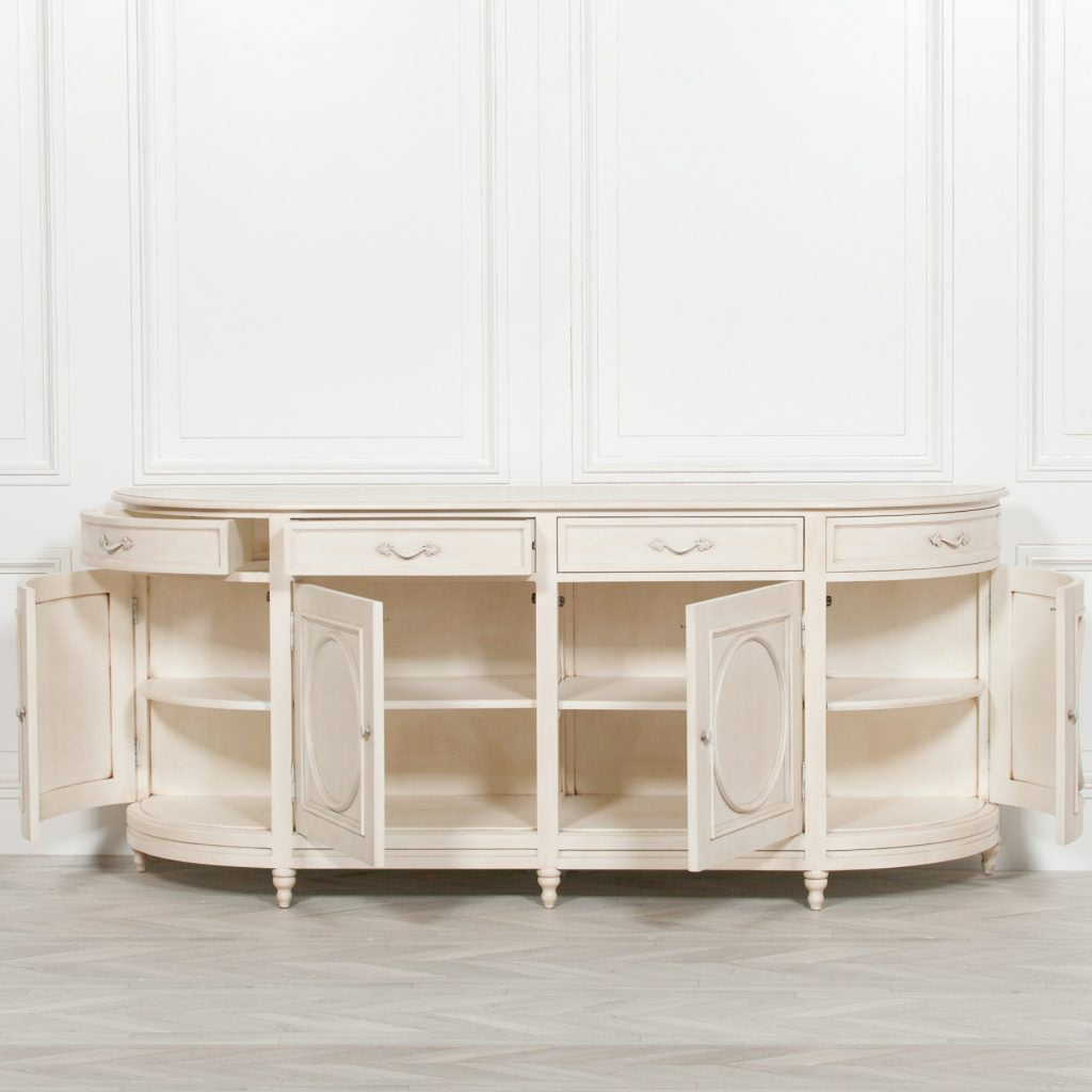 French classic style sideboard in an aged ivory finish UK Delivery