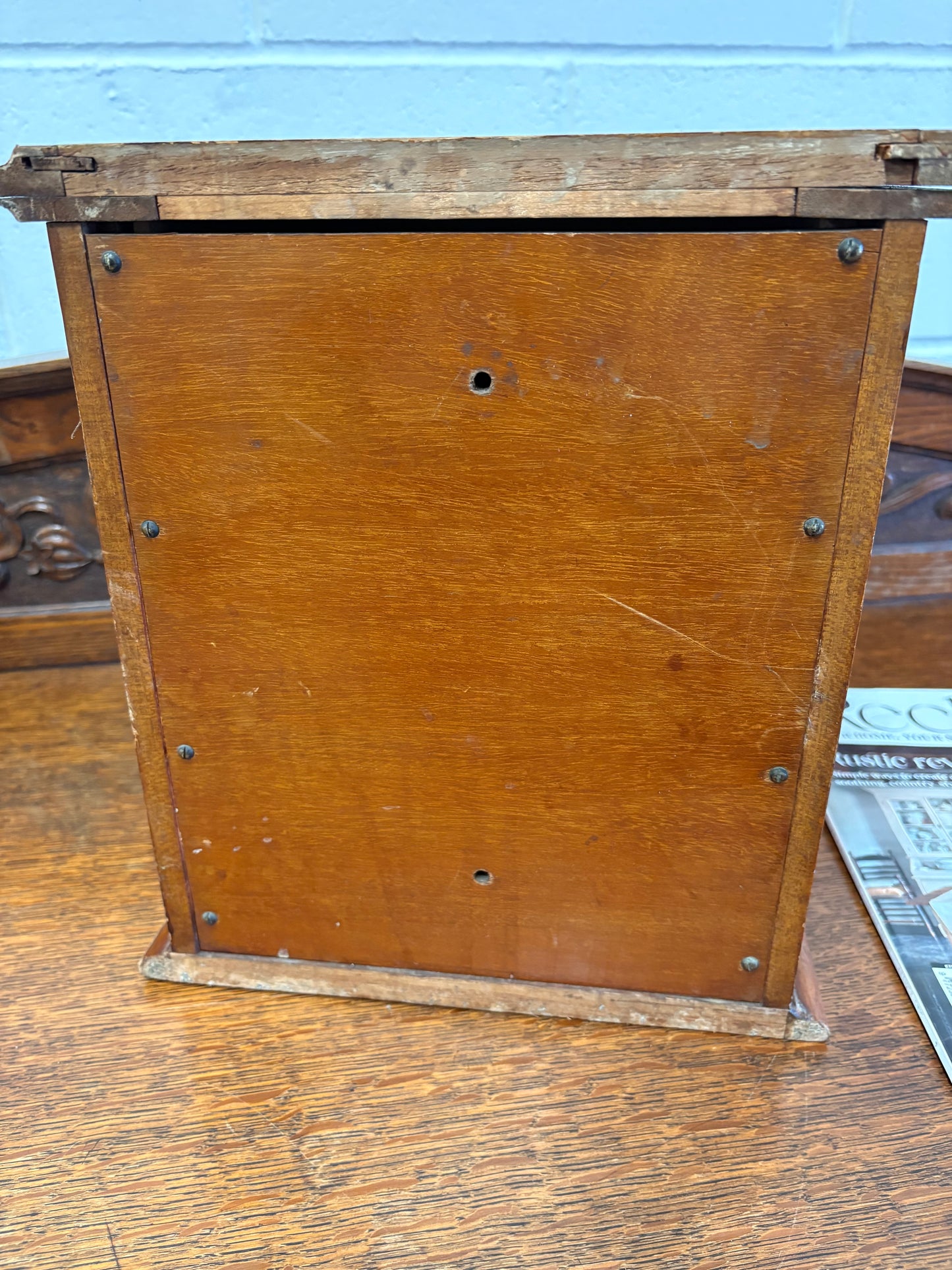 Antique Wooden Shop Countertop King Edward Cigar Cabinet Display