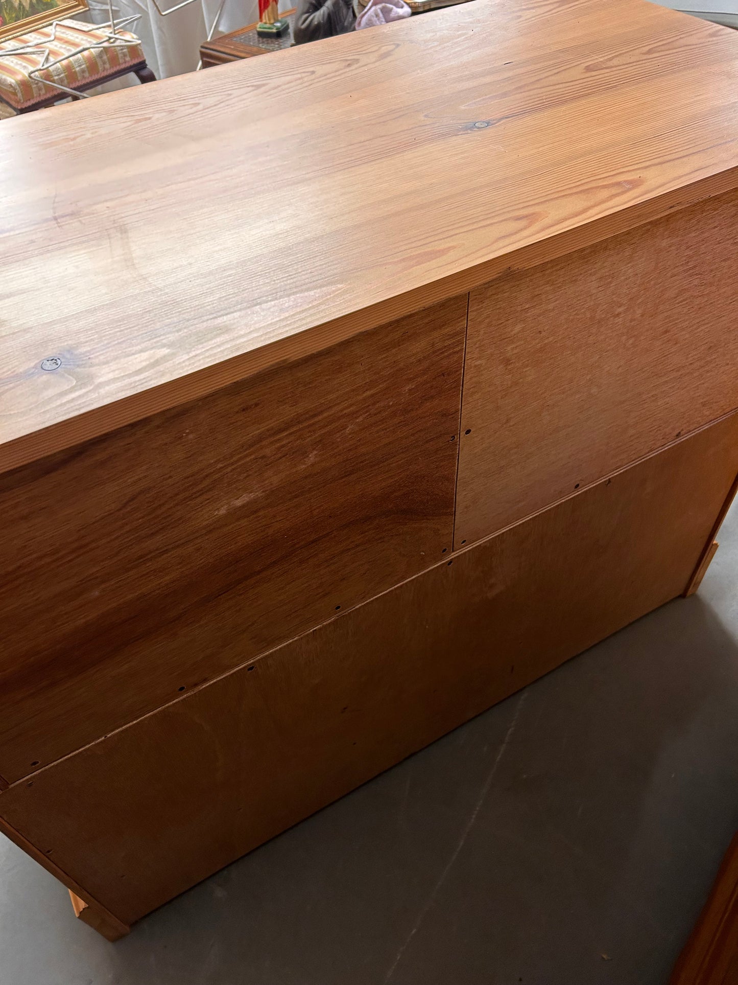 A preloved vintage good quality pine chest of drawers.