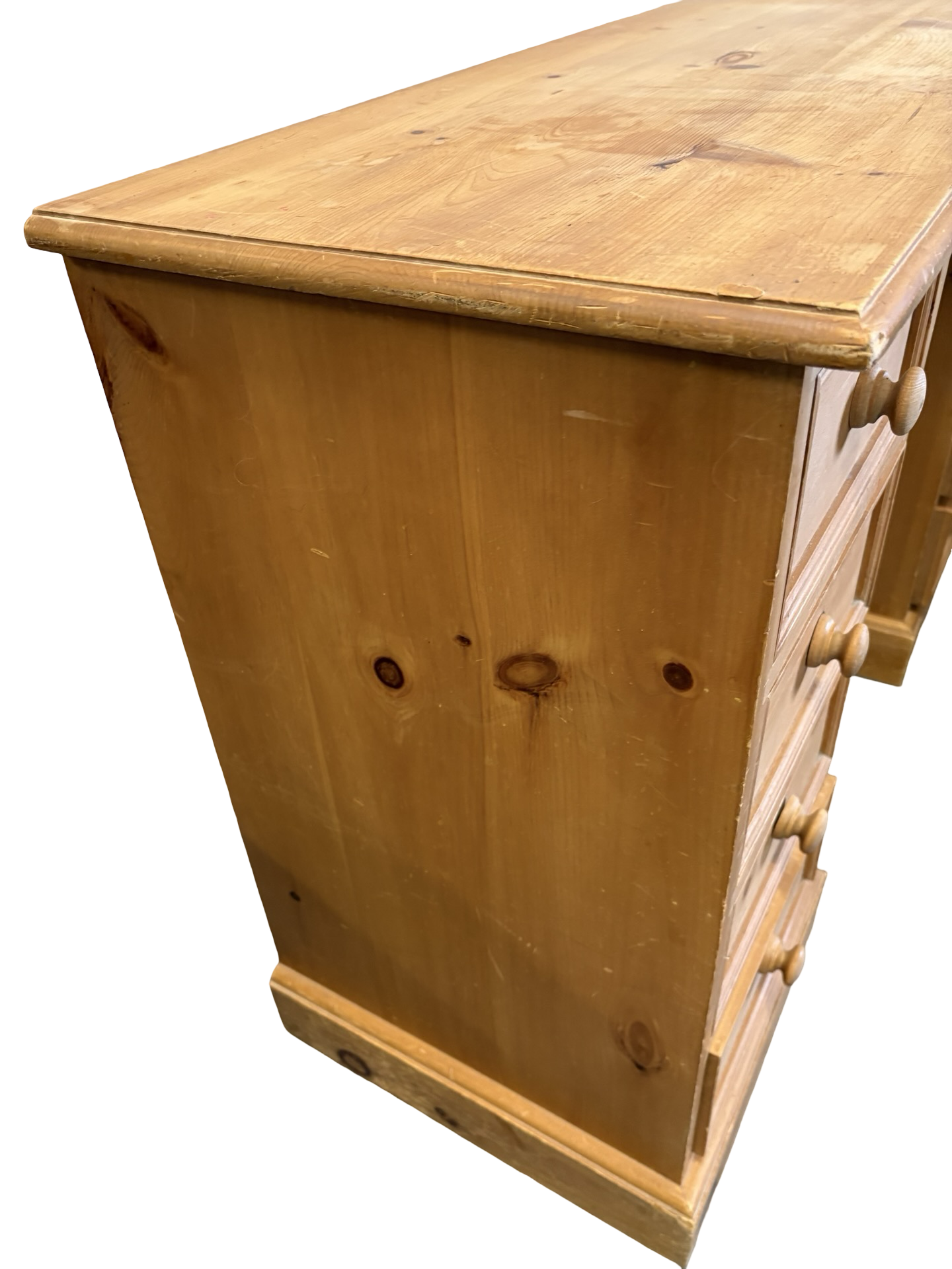 Quality Vintage pine desk dressing table with 8 Drawers Country Farmhouse style