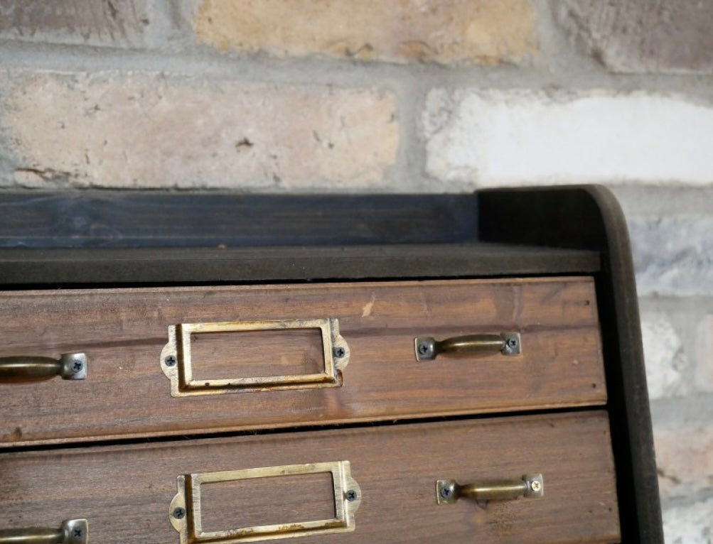 Antique Styled Multi drawer wooden storage cabinet Authentic Vintage Office look
