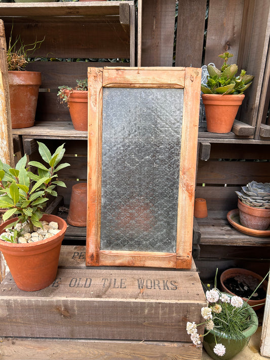 Small French vintage patterned glass decorative window garden decor