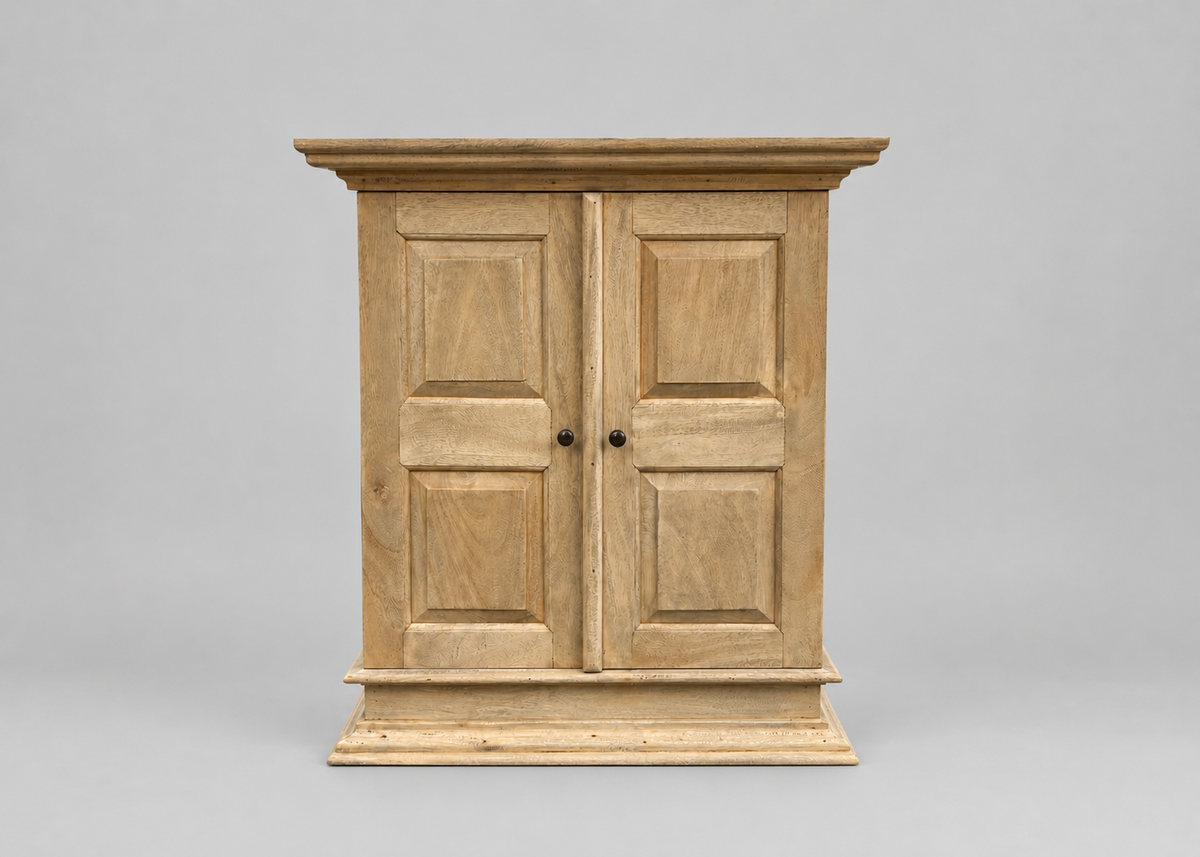 Vintage Style Light Wood Country Farmhouse Storage Cabinet