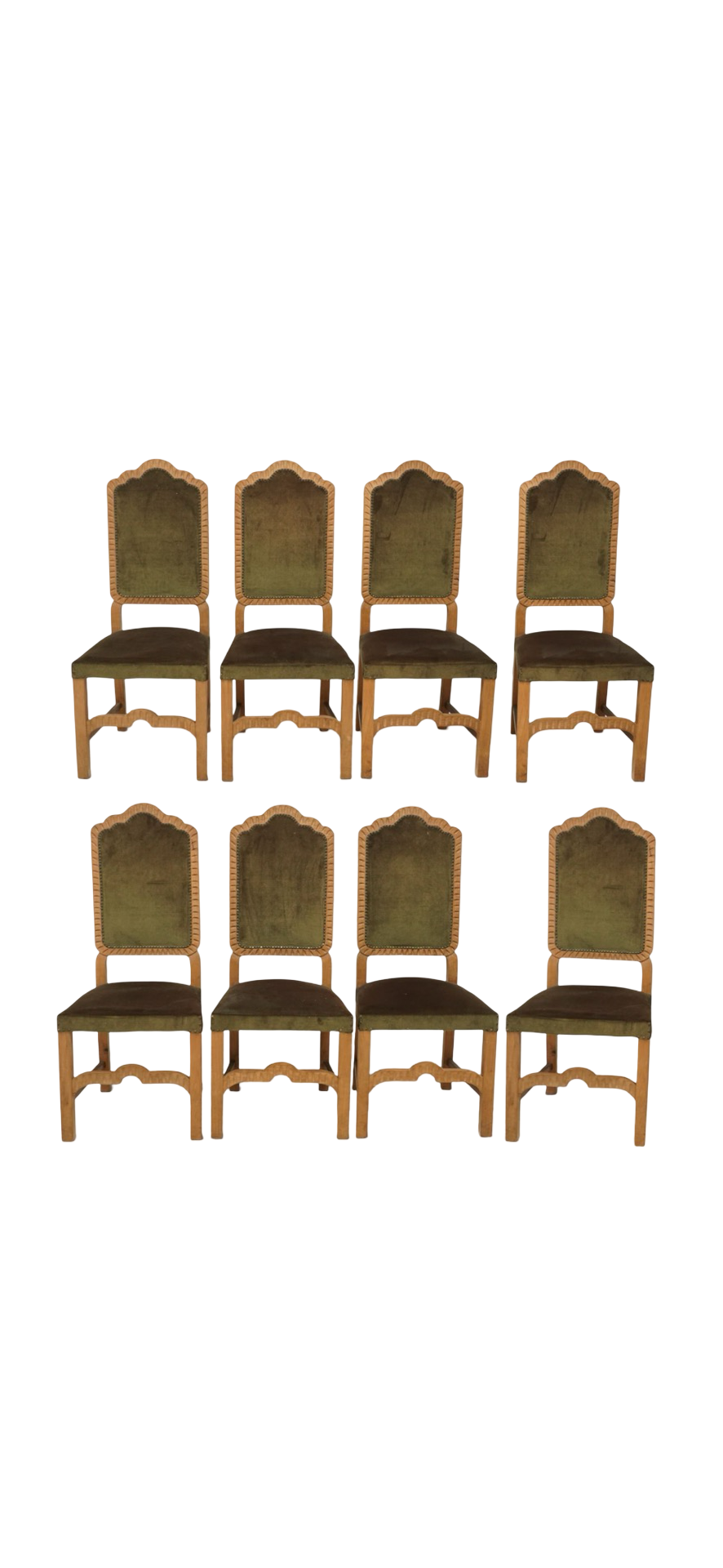 Set of Eight 20th century upholstered dining chairs