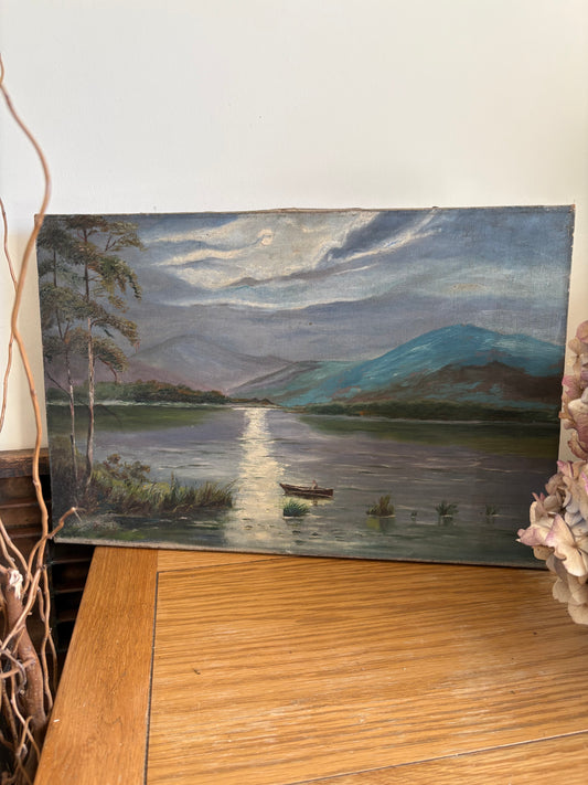 Unframed Seascape Vintage Oil painting on Canvas Nautical theme