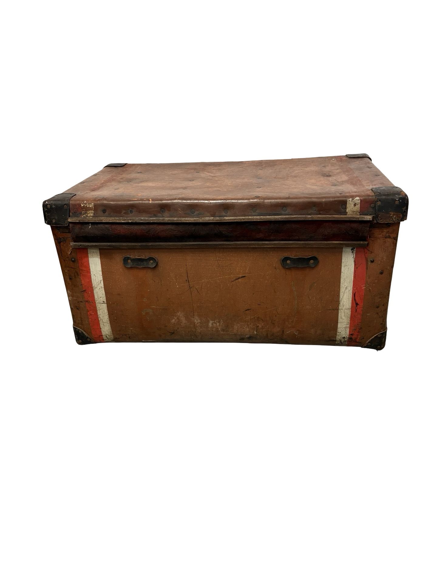 Antique HJ Cave & Sons Leather Storage Travelling Trunk
