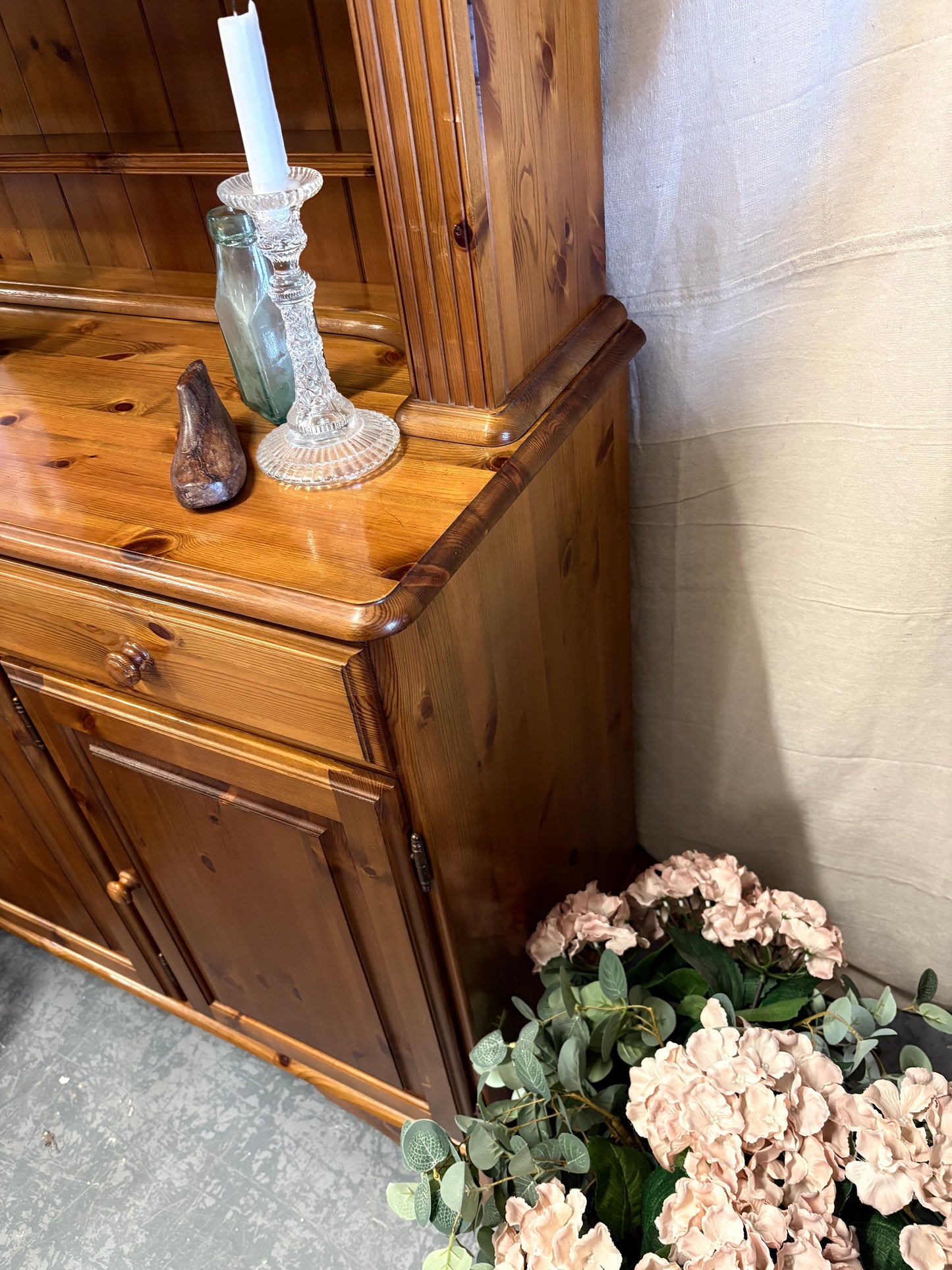 Vintage Pine Country Kitchen Dresser - Display Storage UK Delivery Ex Condition