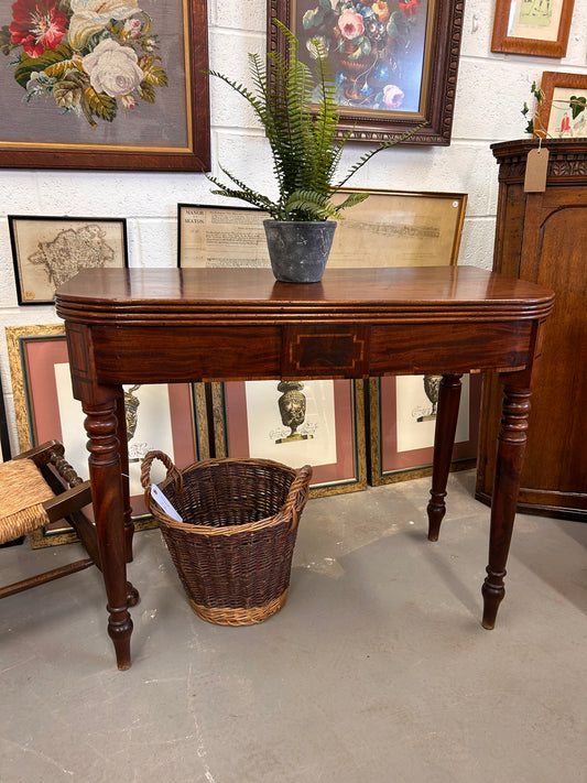 19th Century Inlaid Mahogany Fold out tea table lovely item