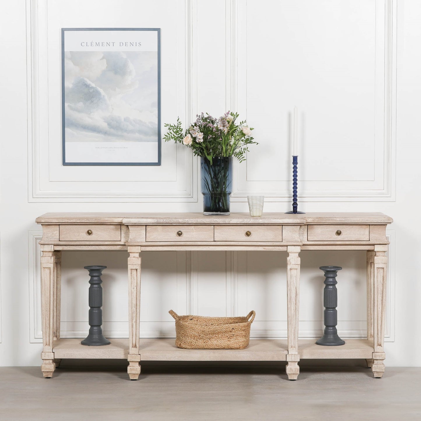 Acacia 4 Drawer Breakfront Console Table