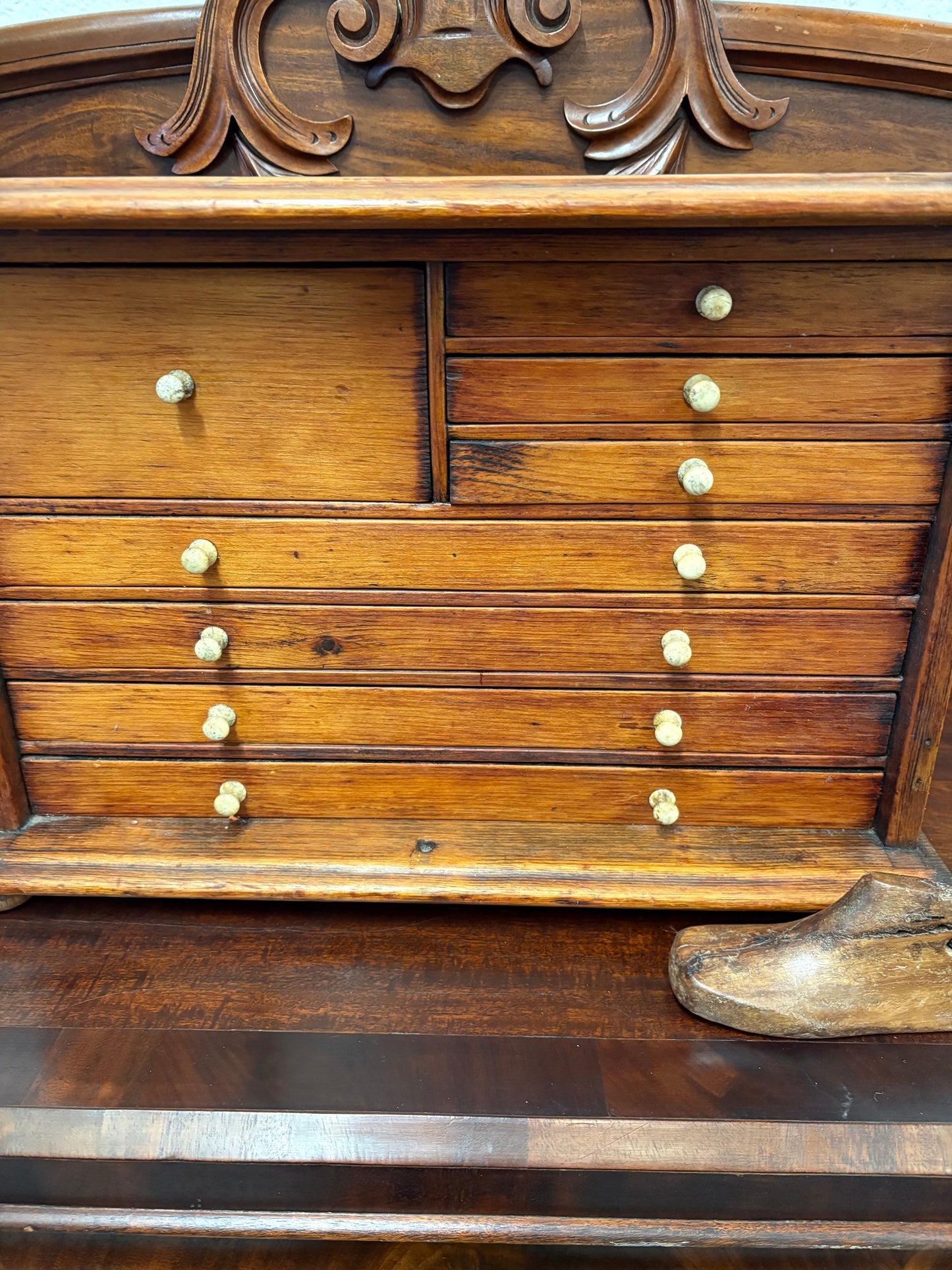 Antique wooden 8 drawer storage unit - artist maker collector