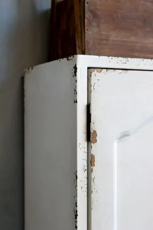 White shabby Wall Unit - Vintage style storage cabinet cupboard