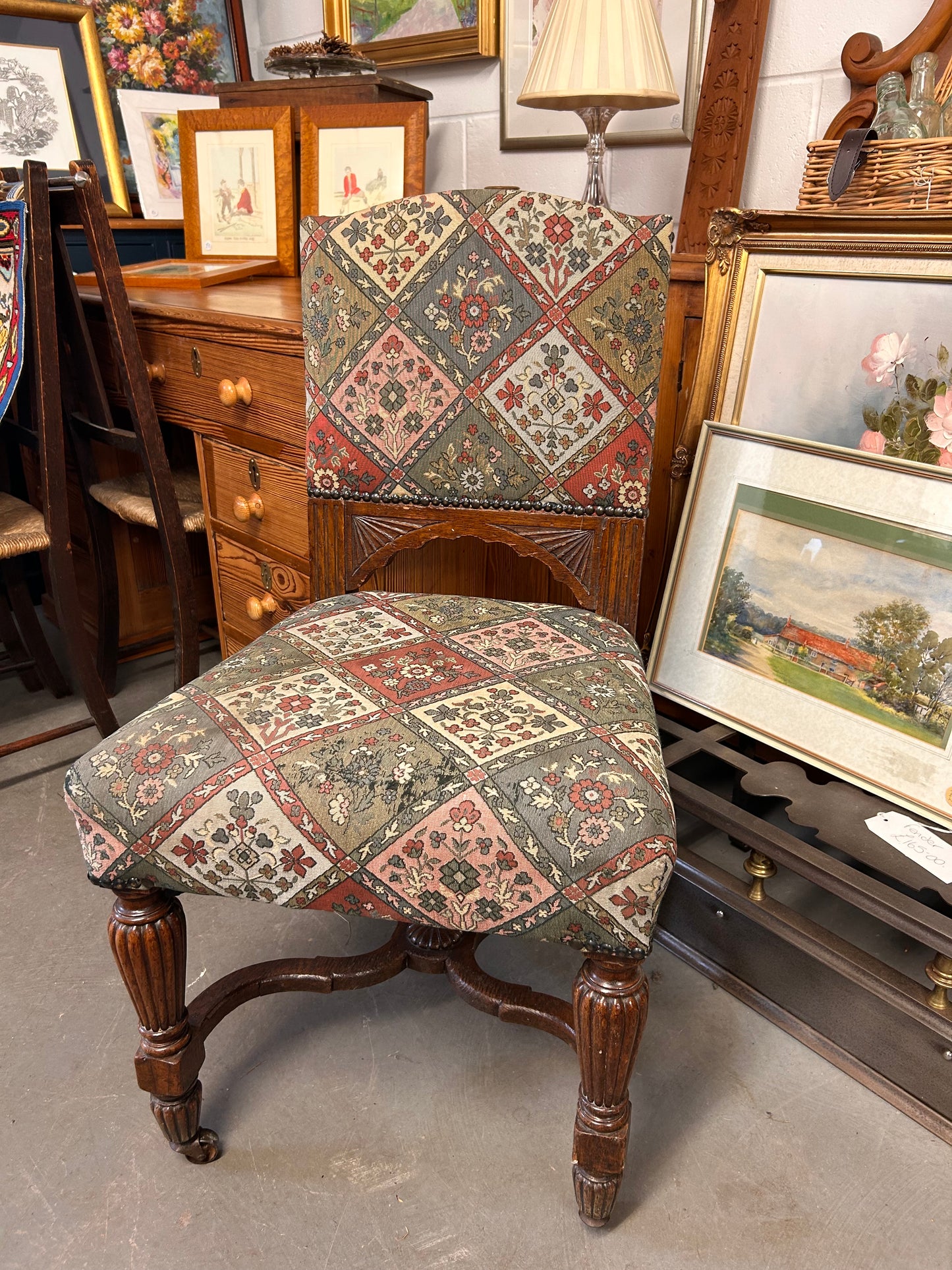 Antique Scottish low side accent chair.