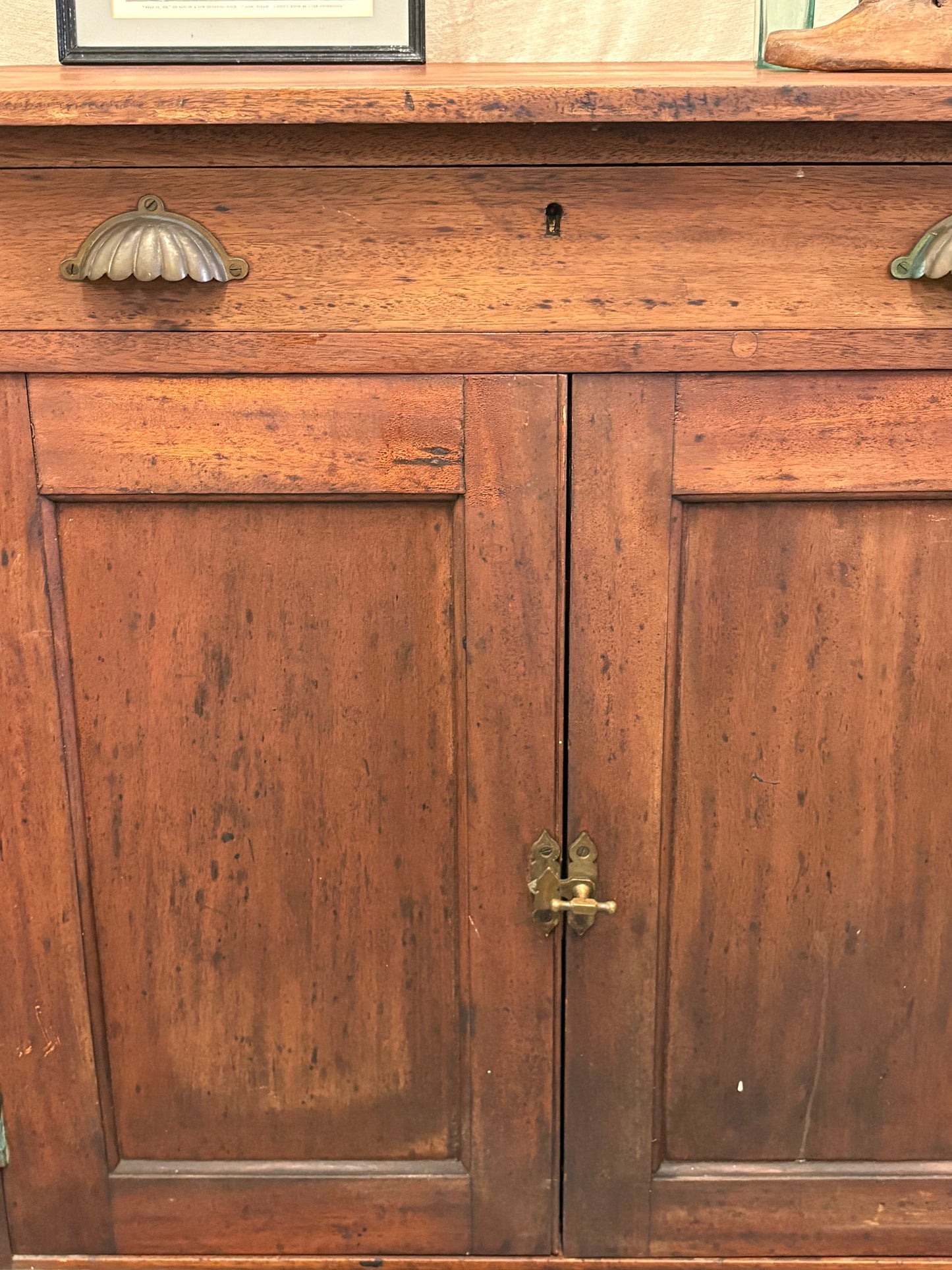 Victorian Antique Office Clerks storage cupboard with original fittings rustic unique item