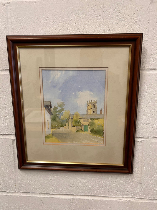 Carlton in Lindrick framed and signed painting by Margaret Rhymes
