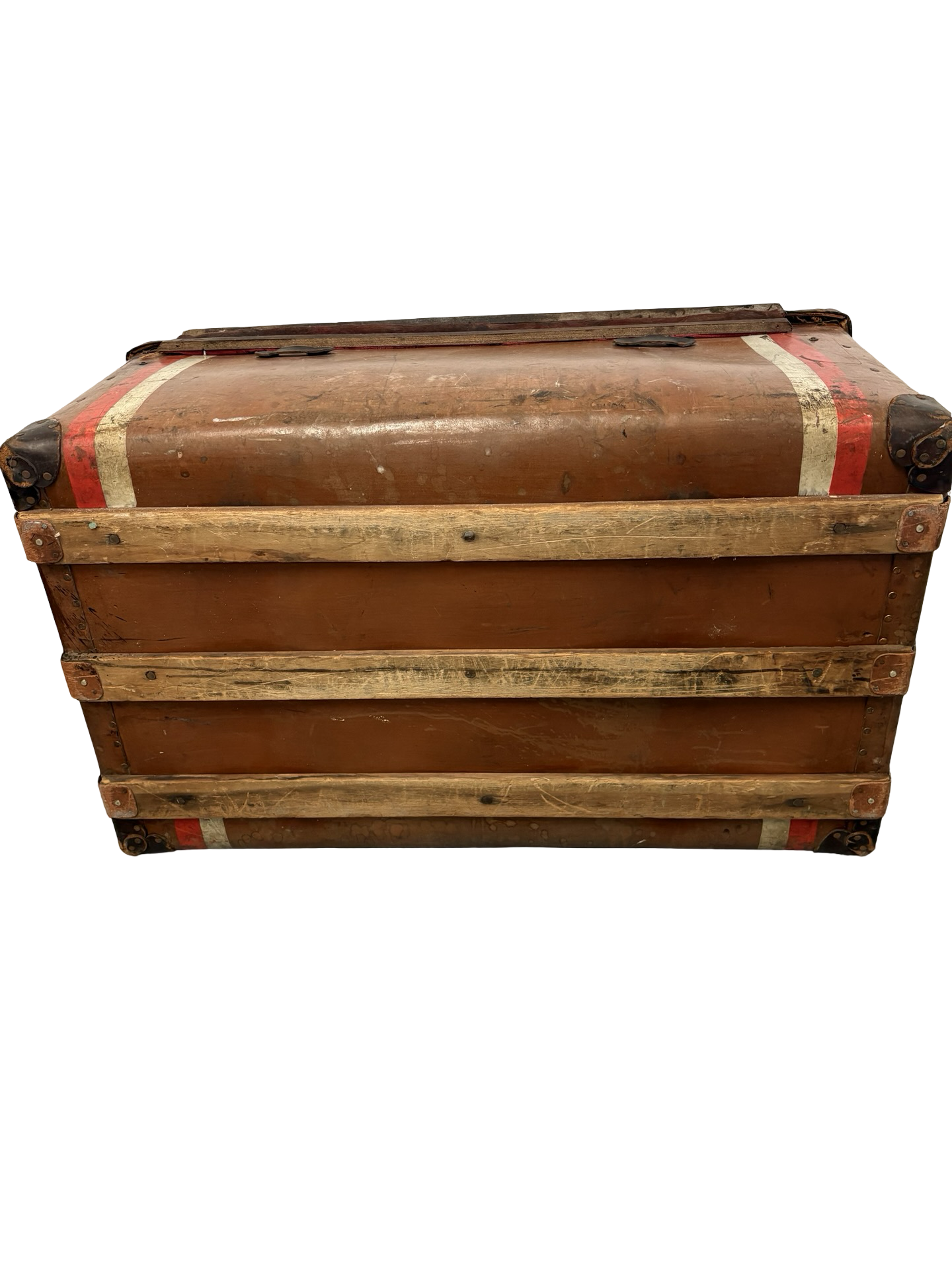 Antique HJ Cave & Sons Leather Storage Travelling Trunk