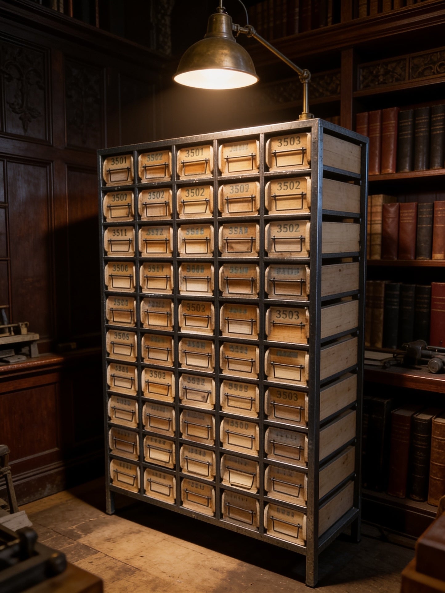 Industrial multi drawer wood and metal storage drawers unit office crafts