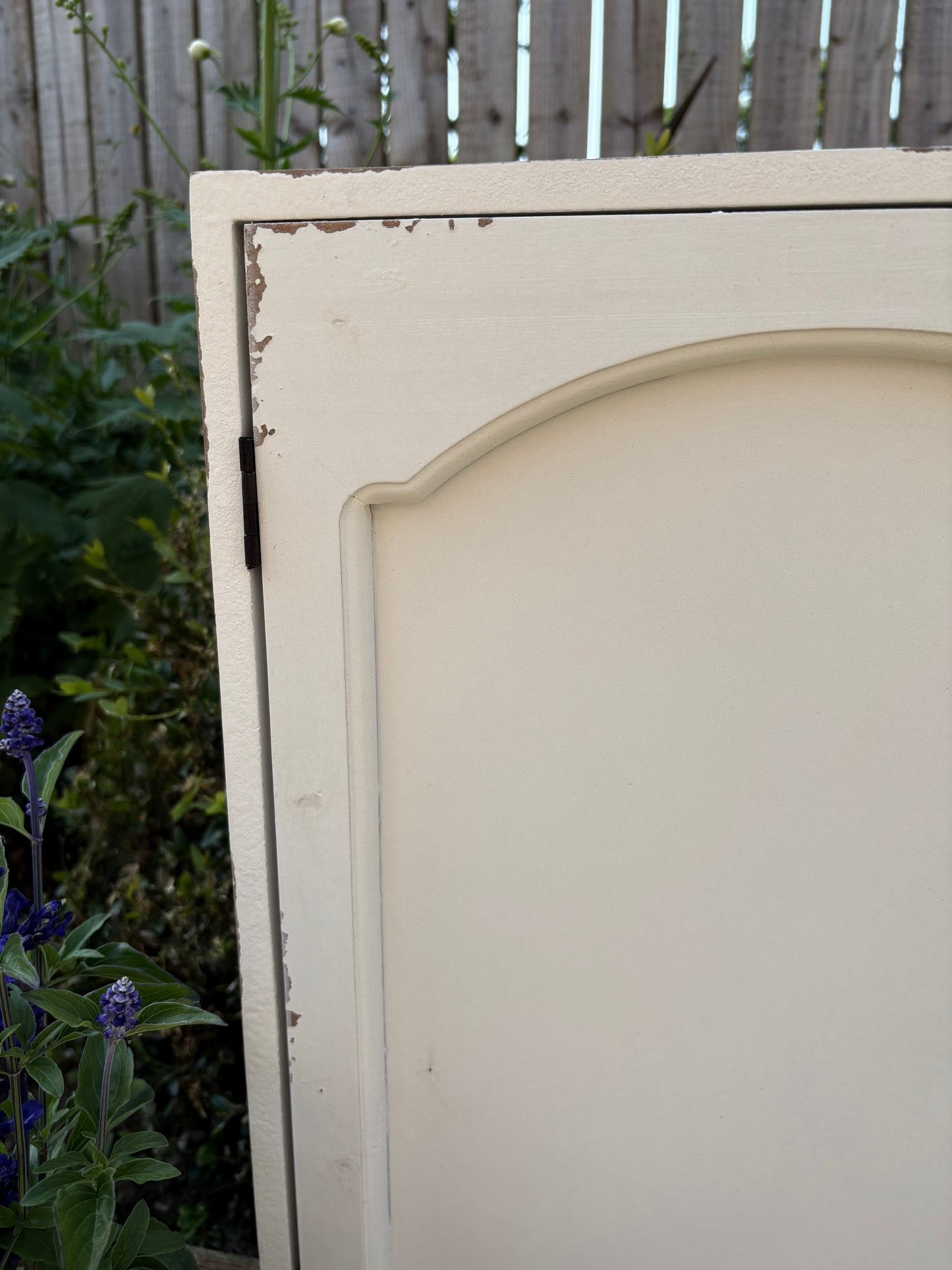 White shabby Wall Unit - Vintage style storage cabinet cupboard
