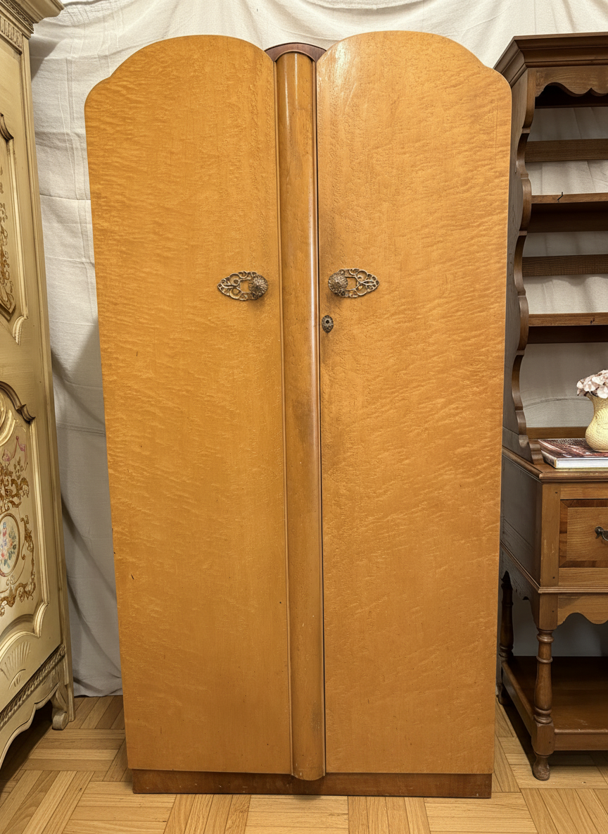 A 1955 Fox Furniture - Maple Wardrobe fitted out - Great Condition UK Delivery