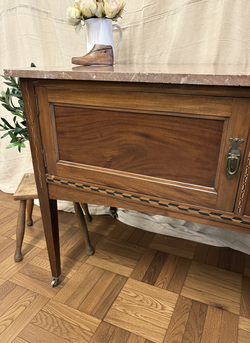 Beautiful Victorian Mahogany Marble Topped Washstand - table console