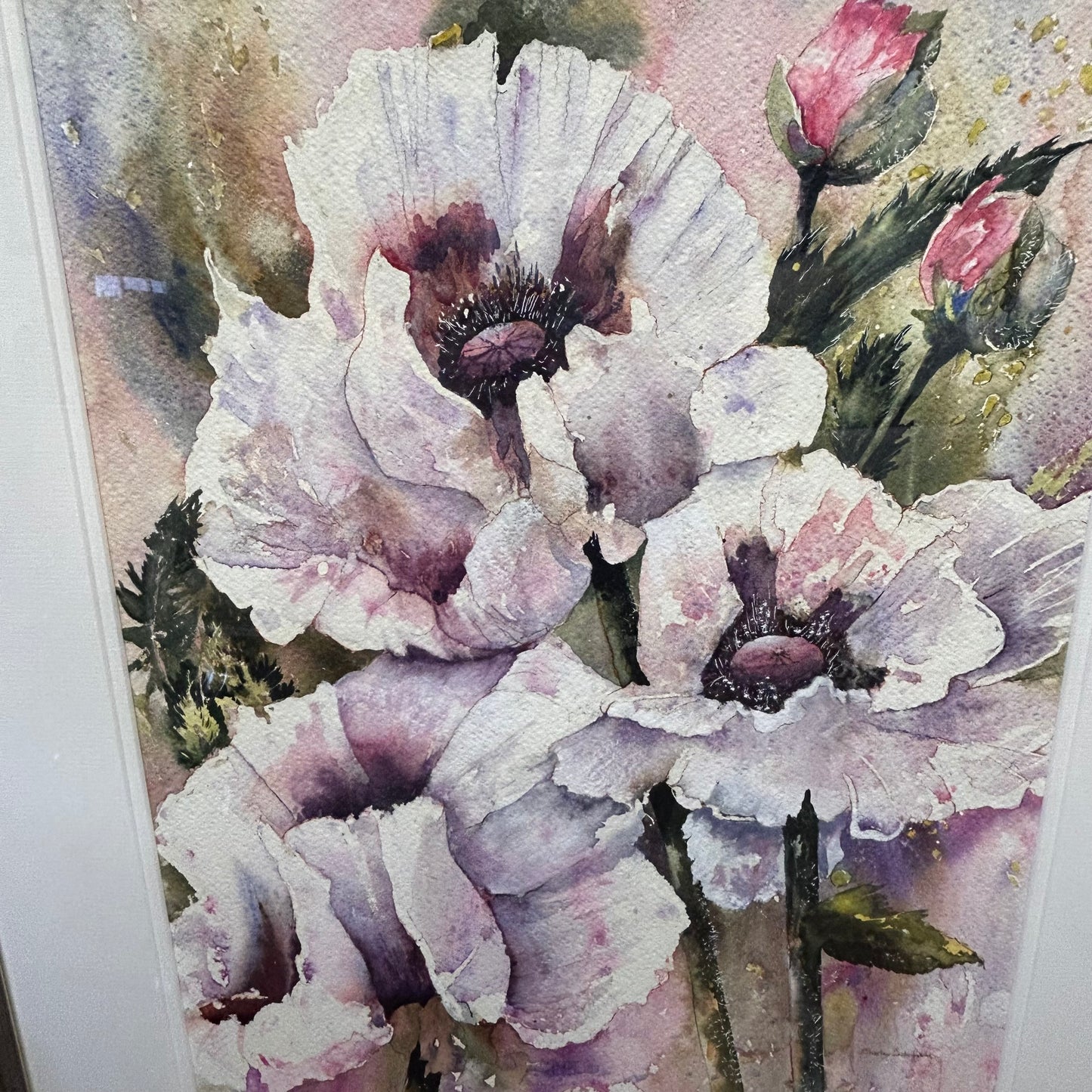 Original Watercolour Painting by Shirley Schofield - Oriental Poppies