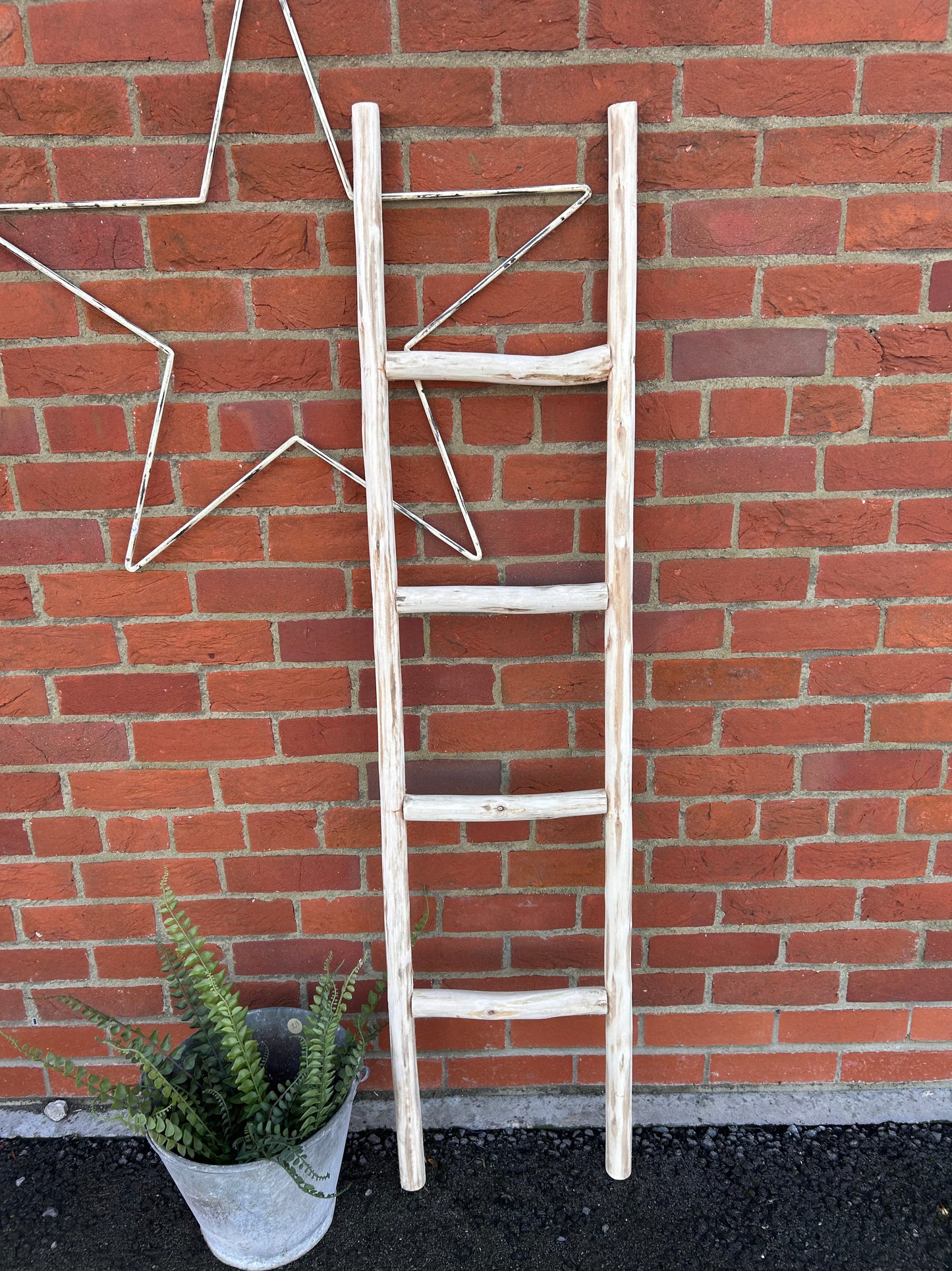 Rustic Wooden Display ladder towels bathroom garden decor