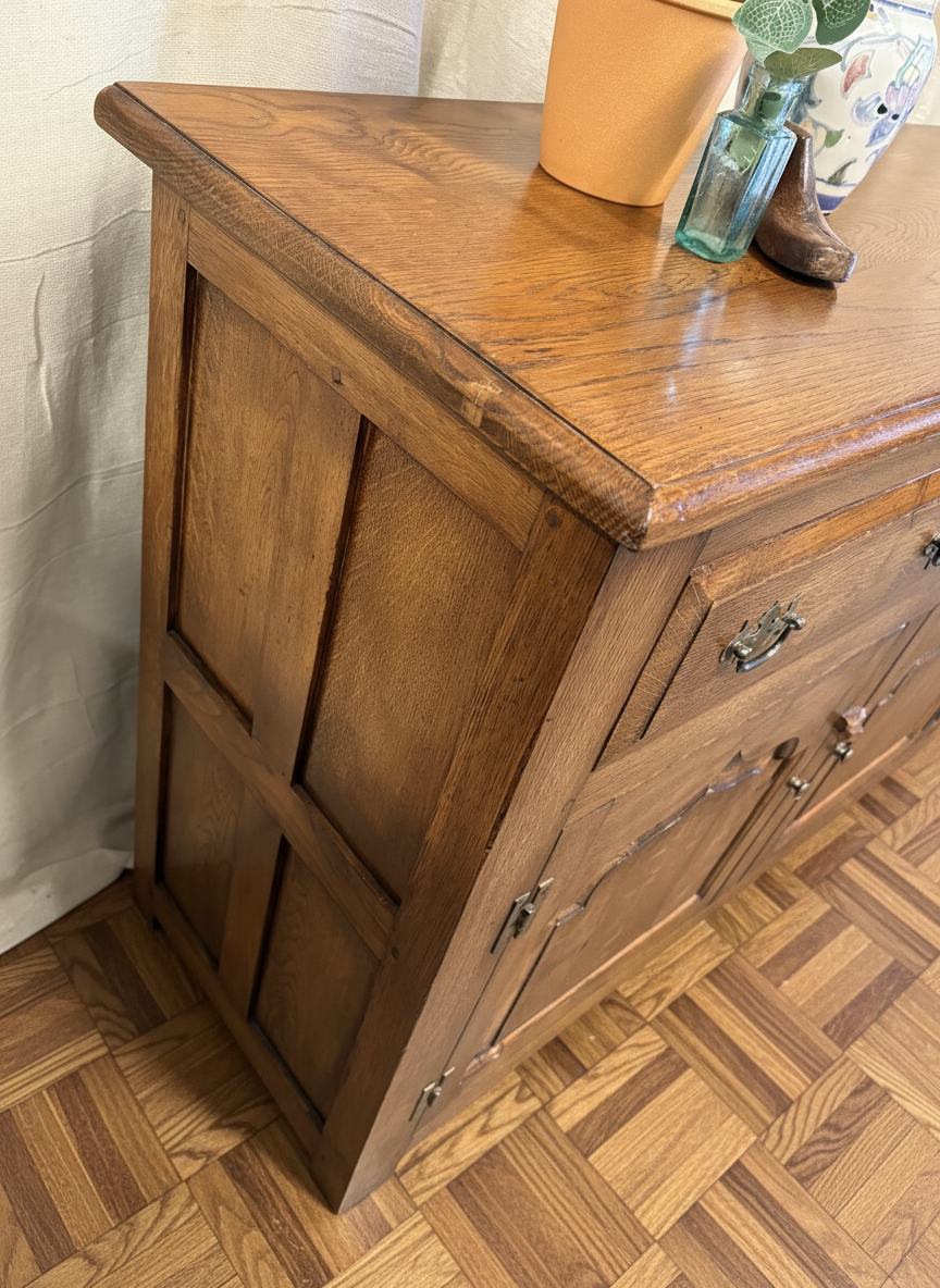 Country house, large, heavy, quality oak sideboard, excellent condition