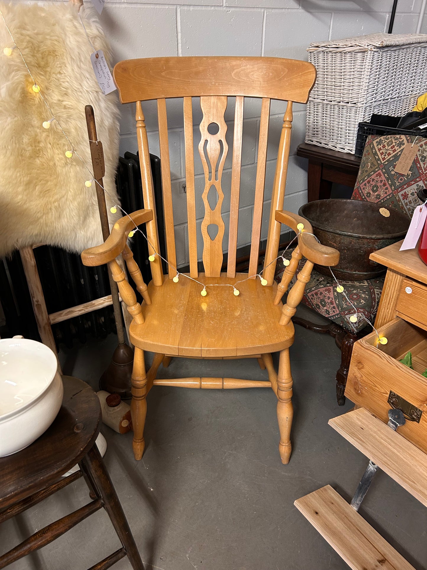 Solid Beech adults fireside chair country farmhouse style two available