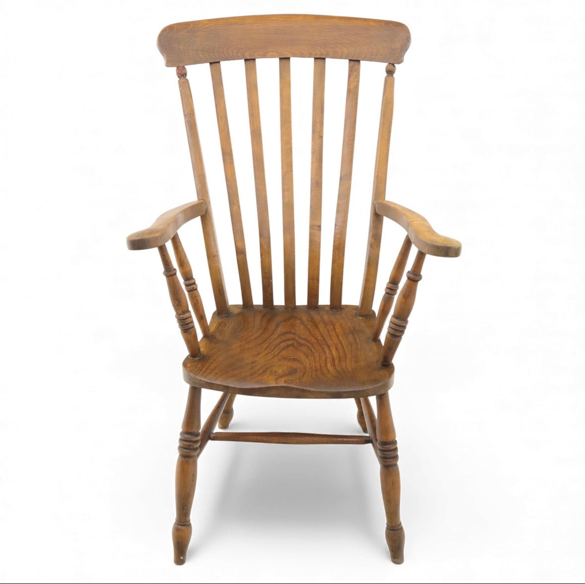 20thC Vintage Cottage Farmhouse Armchair Spindle back and turned legs