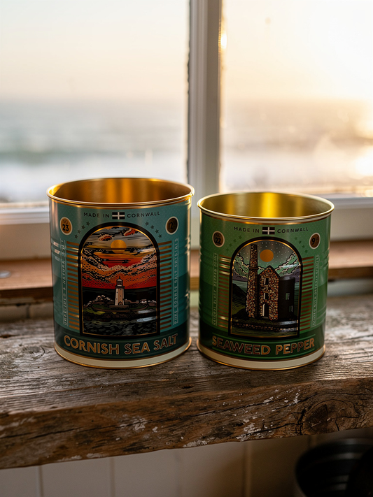 A Pair of metal retro style storage tins Inspired by Vintage Food Cans