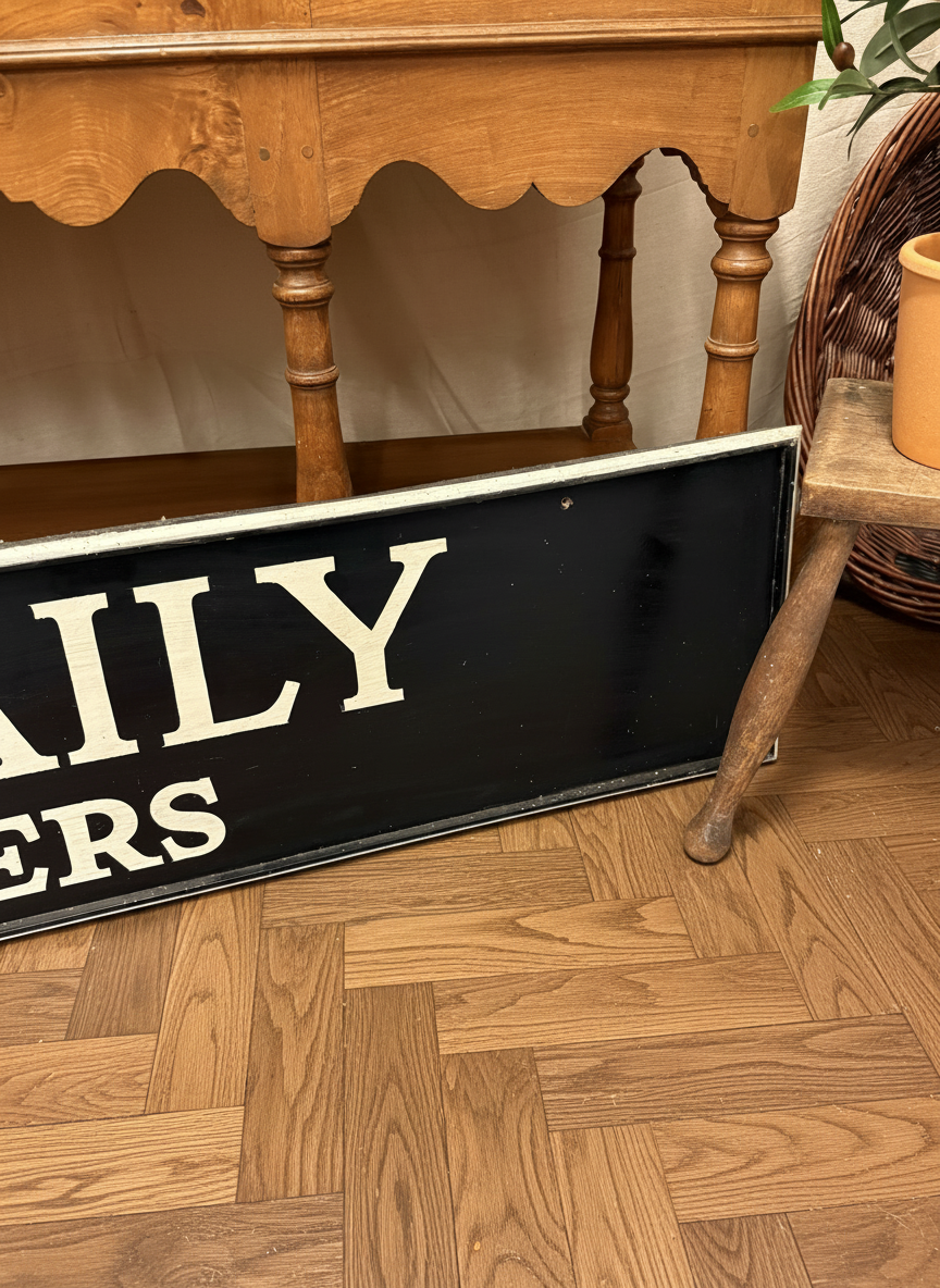 Vintage Salvaged Wooden Shop Front Advertising Sign writers