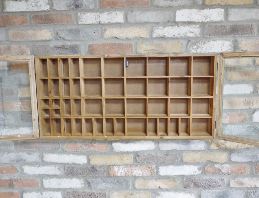 Aqua shabby Pigeon hole type Wall Unit - printer tray style storage