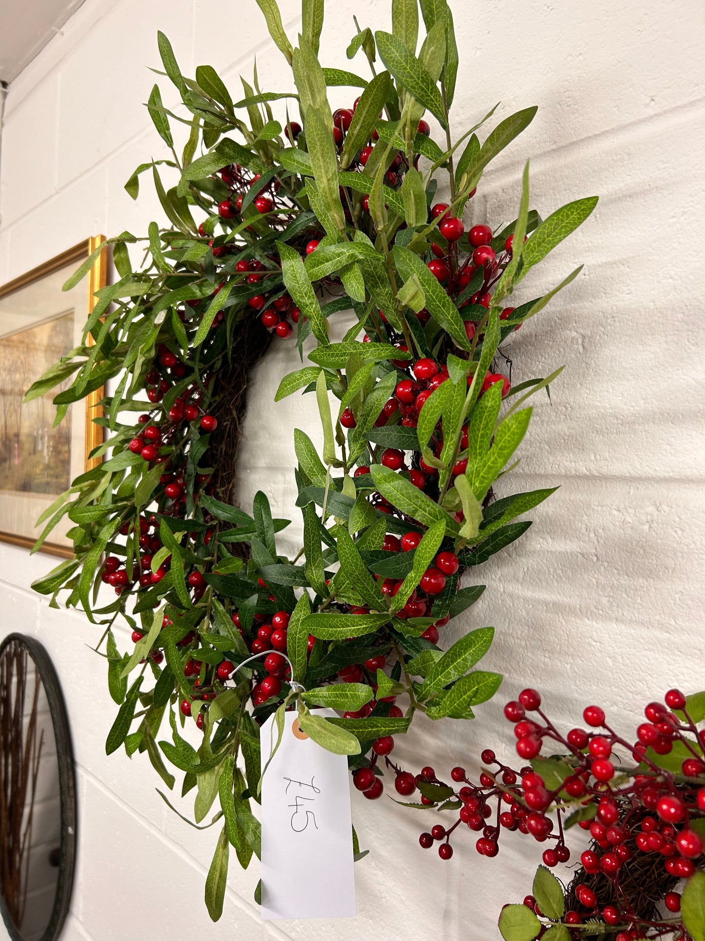 Luxury Red Berry twiggy red green Christmas Wreath