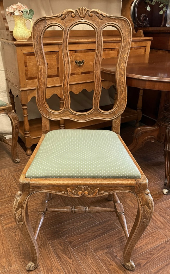 Set of FOUR Early 20th C French Oak Dining Chairs Classic Design