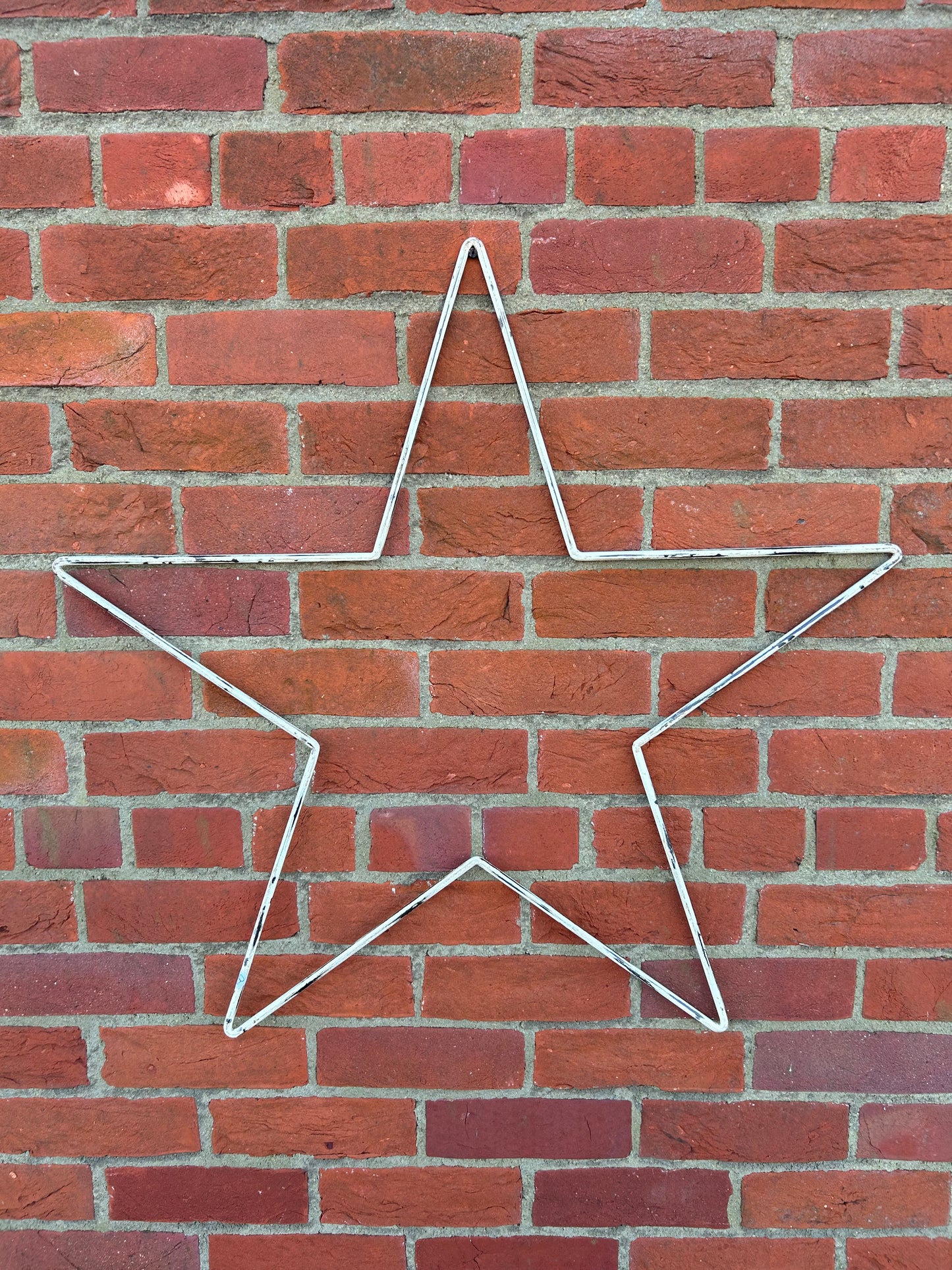 Big Rustic Cream Metal Star Wall Garden Christmas