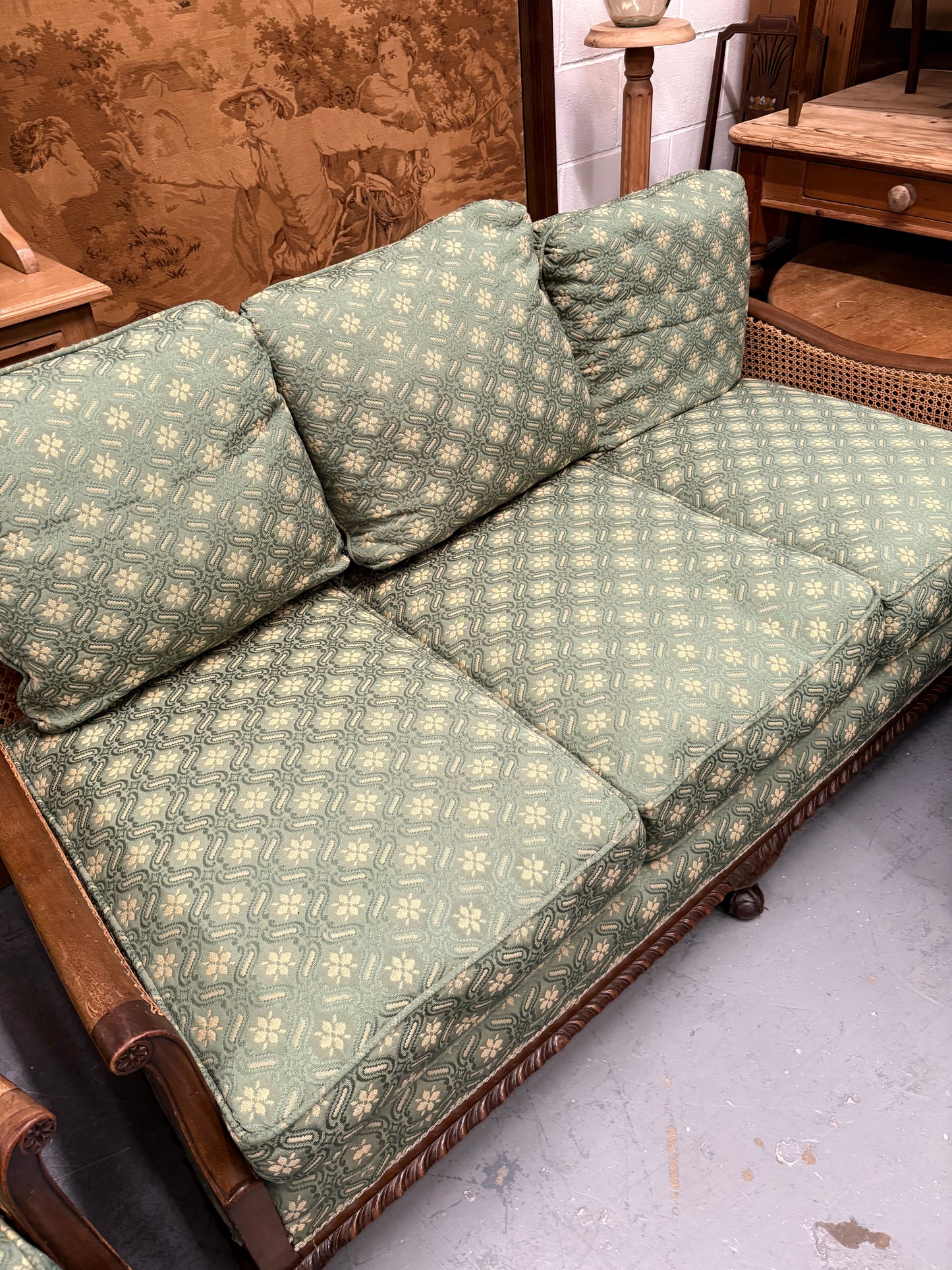 Antique Bergere 3 seater Sofa & 2 Chairs Great Condition