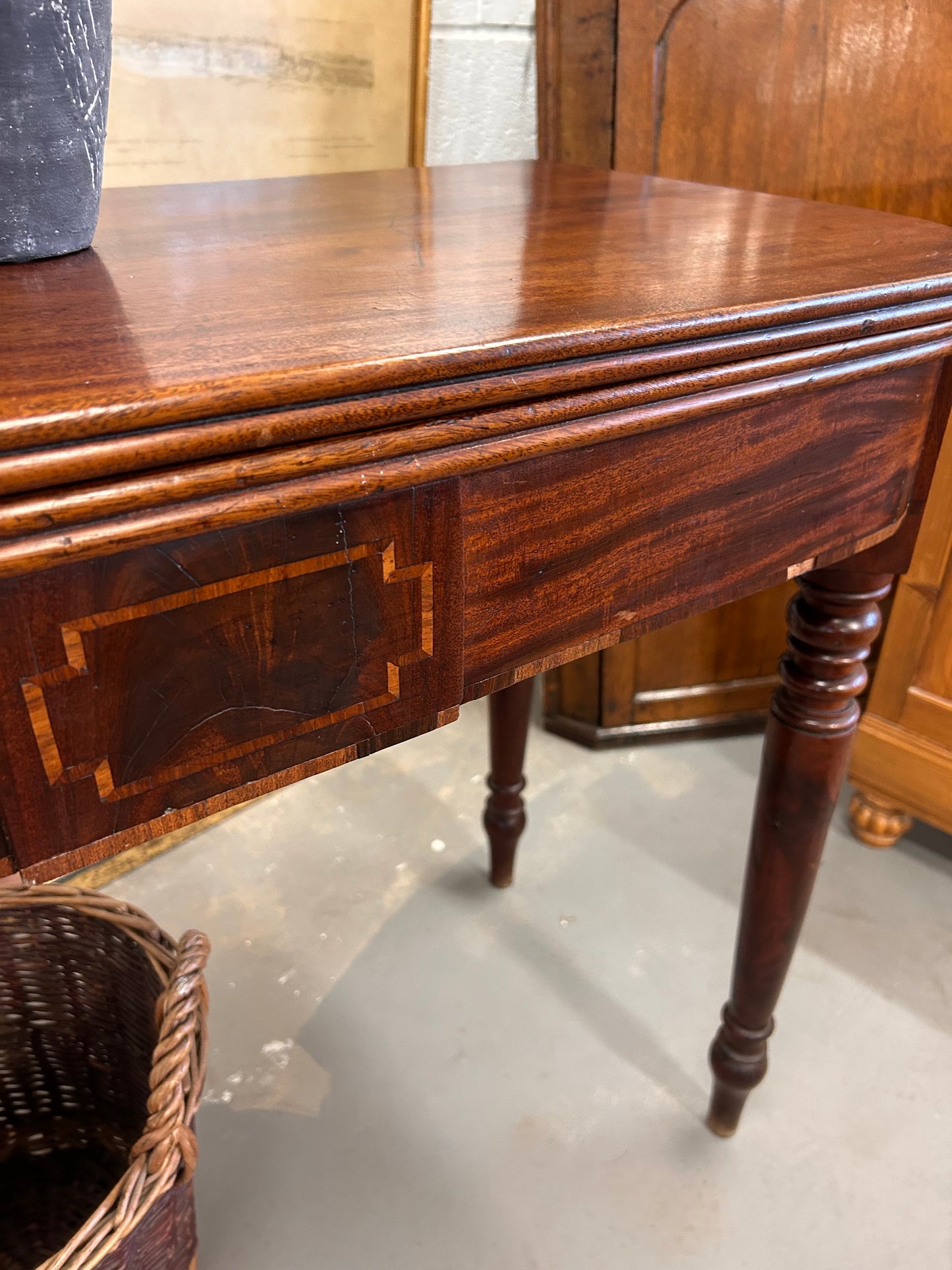 19th Century Inlaid Mahogany Fold out tea table lovely item