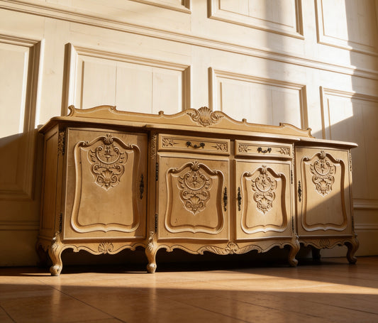 Huge 20th century French Louis XVI style oak sideboard 2.5M long