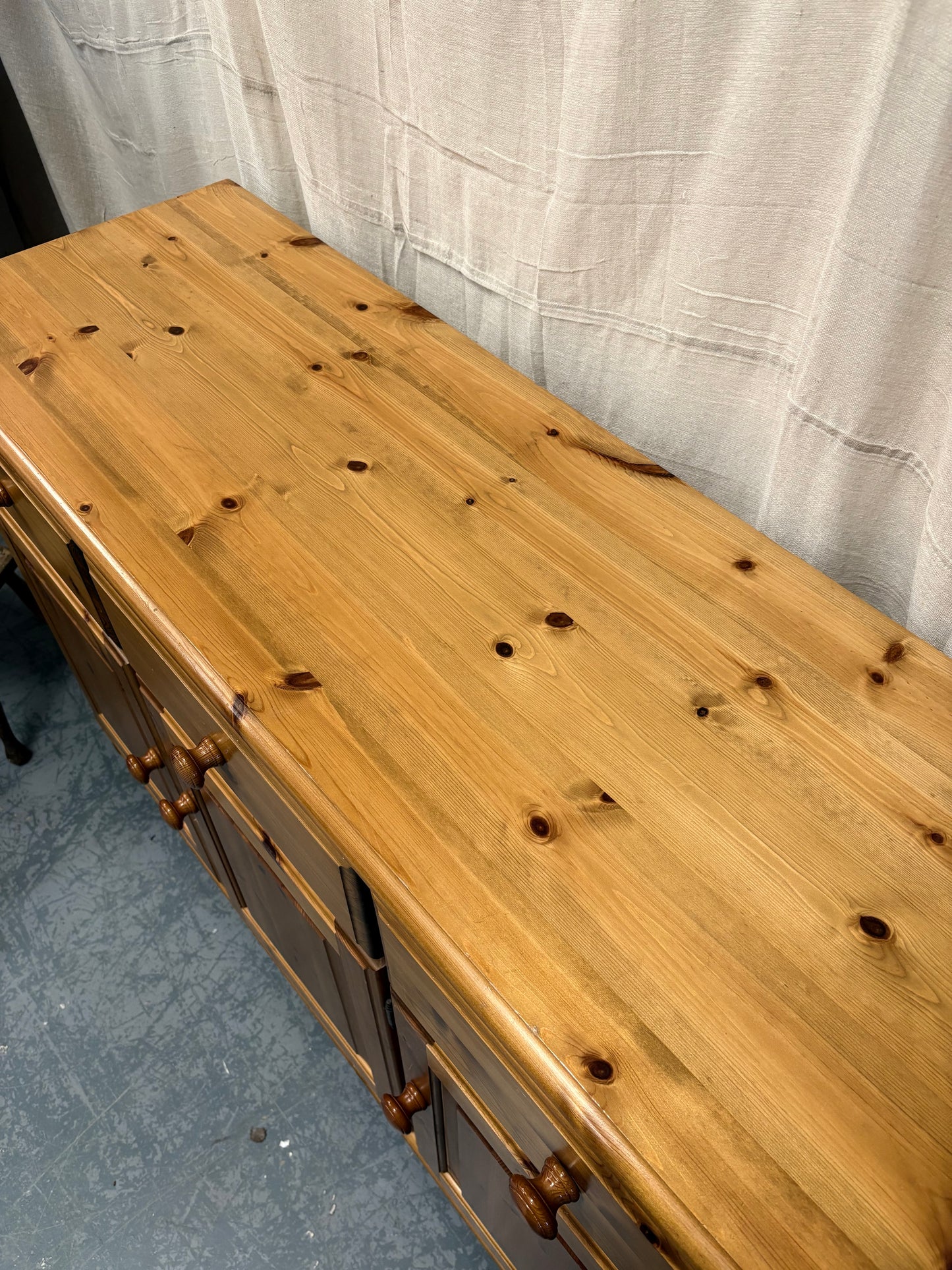 Vintage Solid pine Storage Cabinet Sideboard Country Farmhouse style