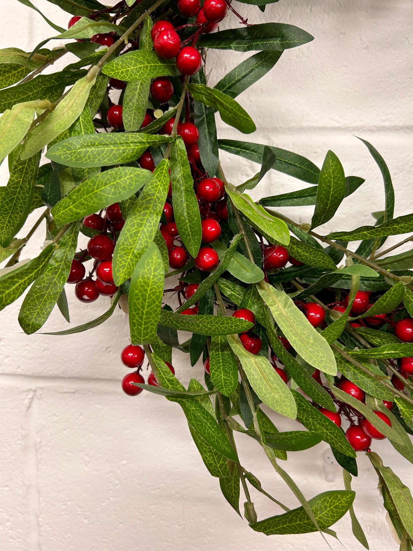 Luxury Red Berry twiggy red green Christmas Wreath