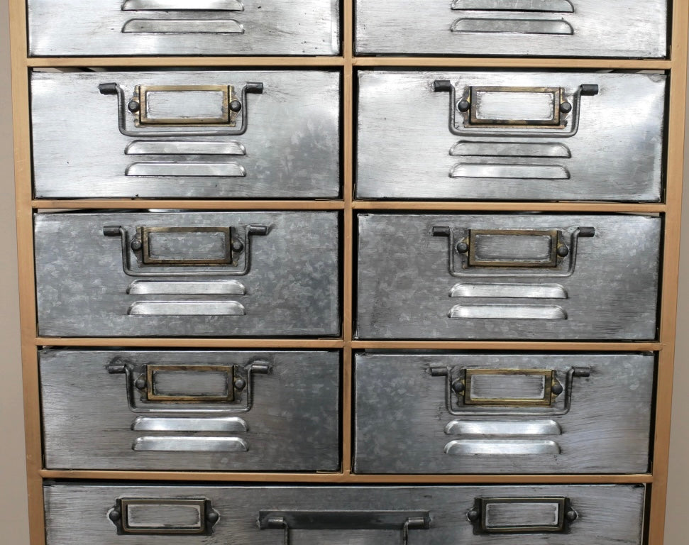 Mixed drawer wood and metal Storage Cabinet - office crafts collectors UK delivery m
