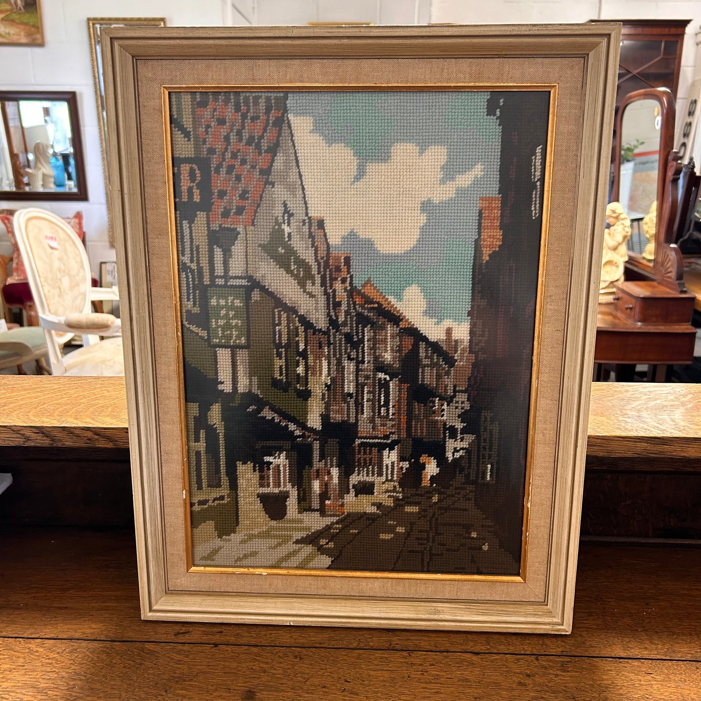 Large framed and Glazed tapestry of The Shambles, York