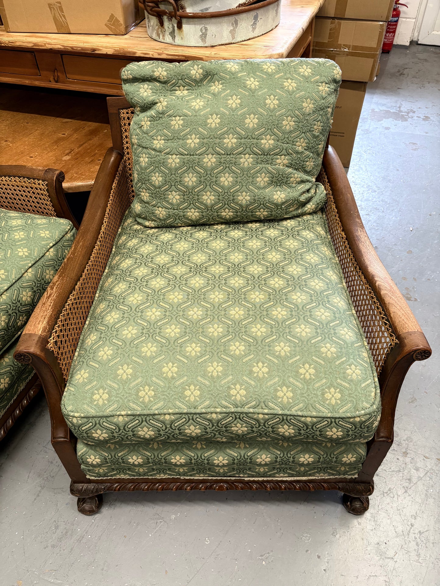 Antique Bergere 3 seater Sofa & 2 Chairs Great Condition