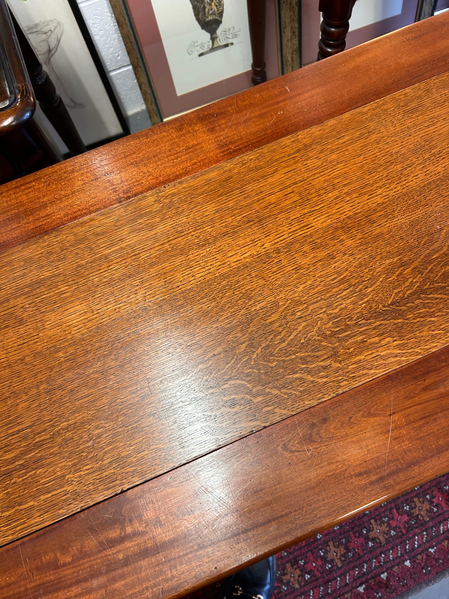 Lovely Vintage Quality Satinwood console table desk with drawers