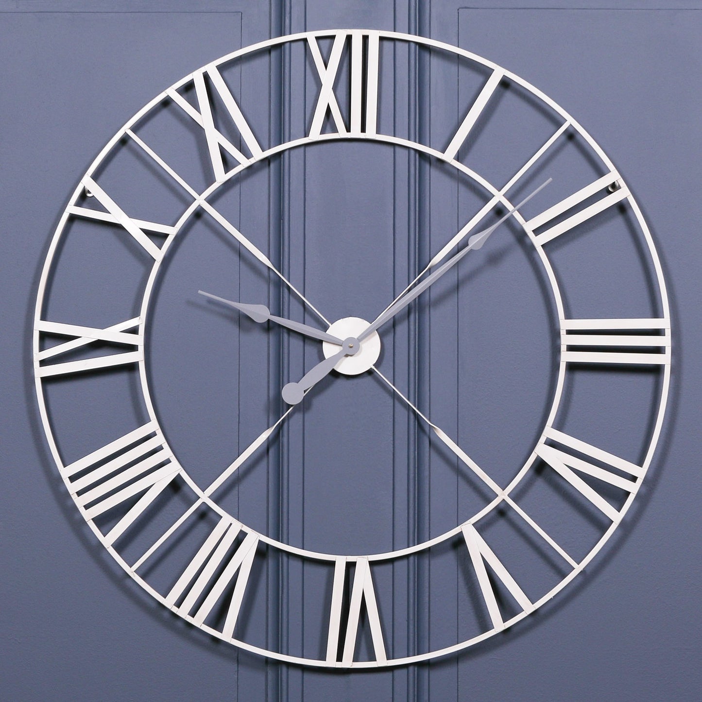 Vintage Style Cream Distressed 110cm Twist Frame Wall Clock
