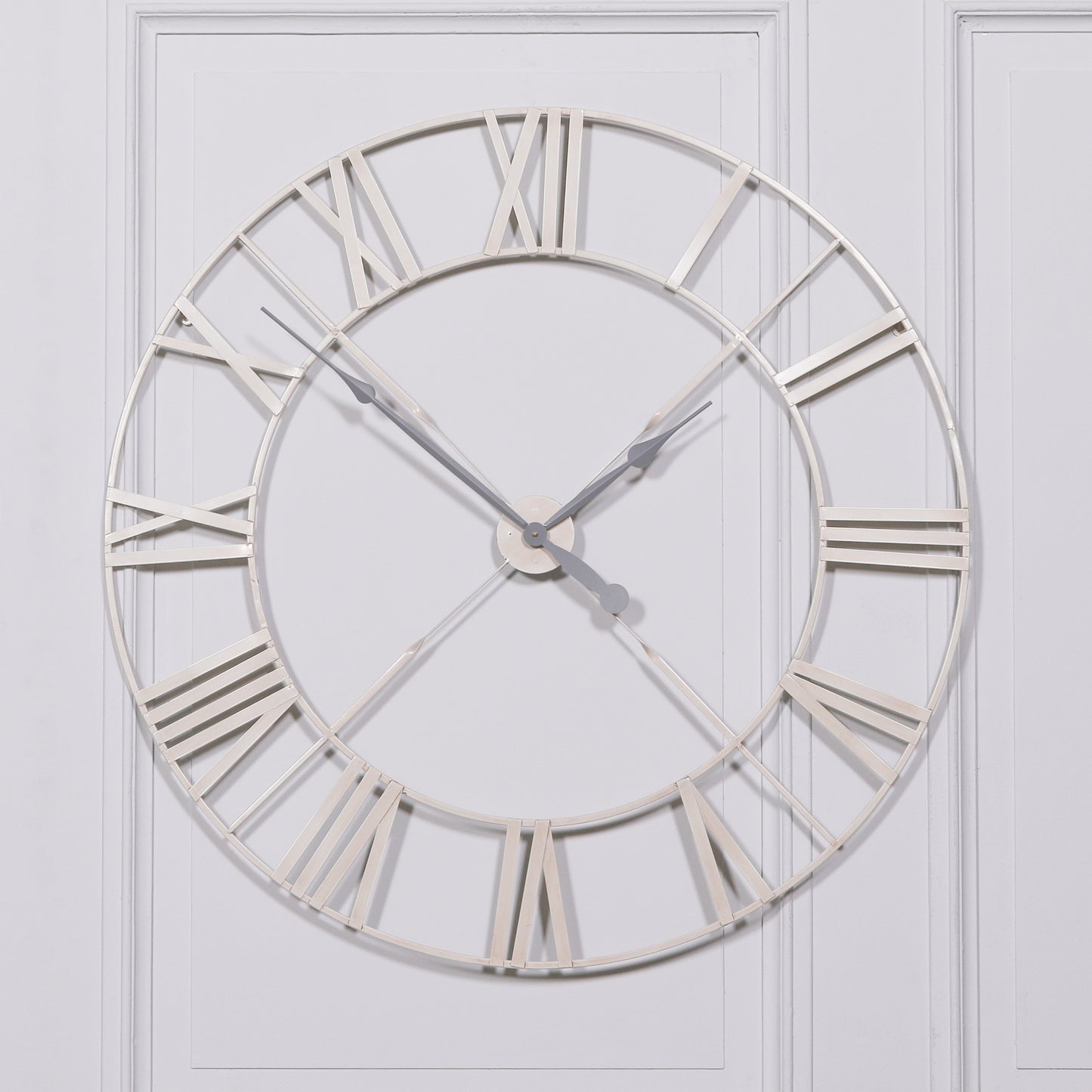 Vintage Style Cream Distressed 110cm Twist Frame Wall Clock
