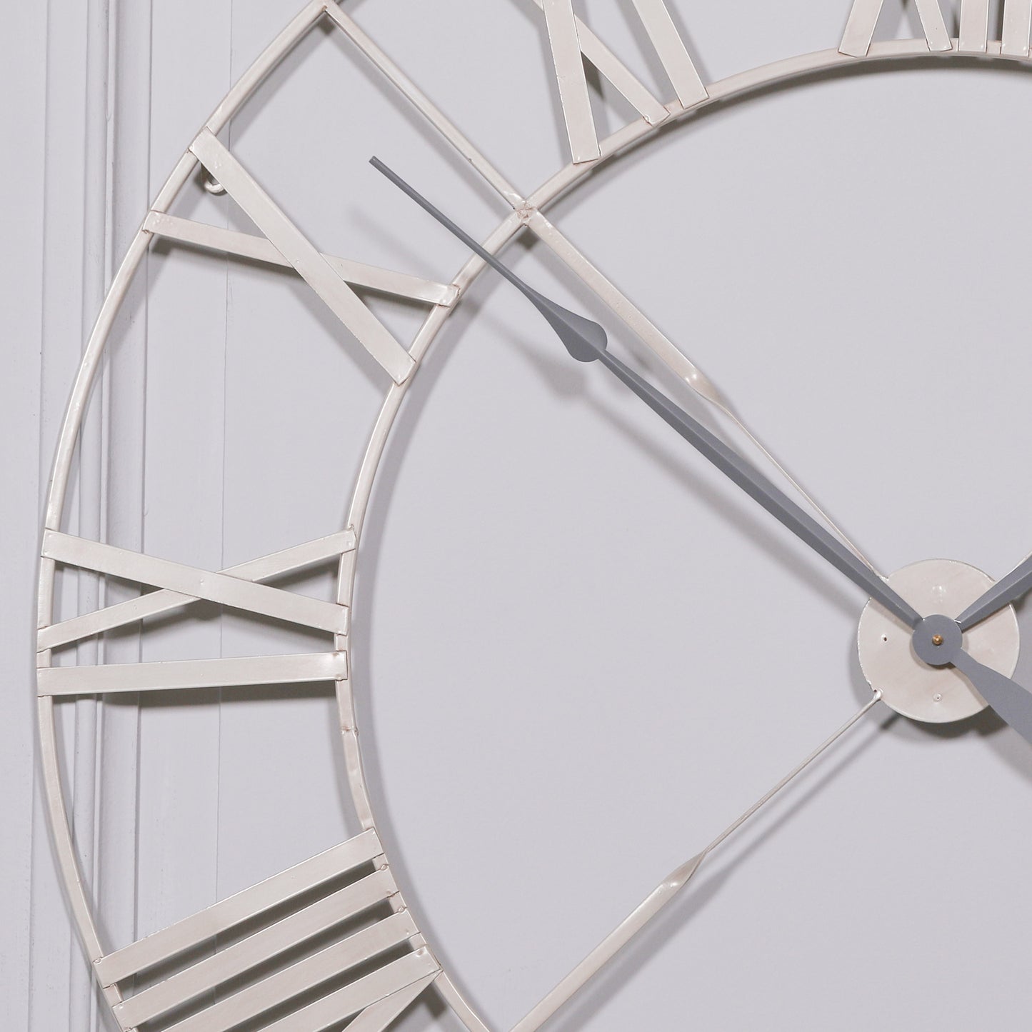Vintage Style Cream Distressed 110cm Twist Frame Wall Clock